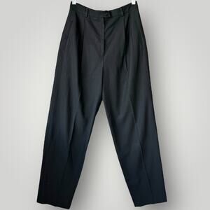 Lafayette 148 Vintage Womens 8 Black 100% Wool High Rise Trouser Pants Straight